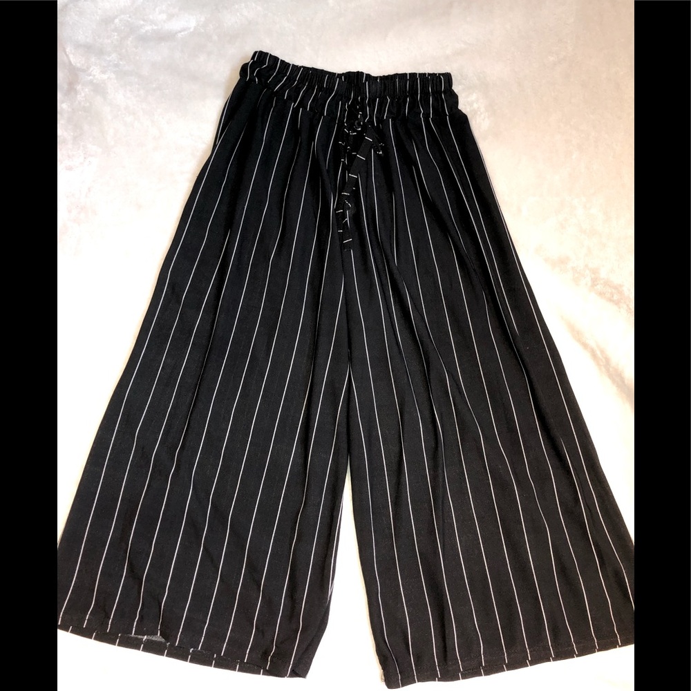 Wide Leg Striped Flowy Pants